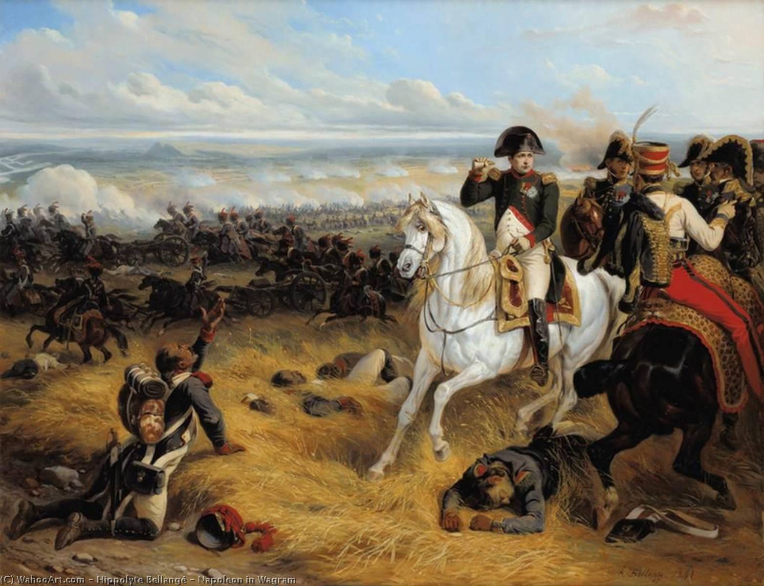 Wikioo.org - The Encyclopedia of Fine Arts - Painting, Artwork by Hippolyte Bellangé - Napoleon in Wagram