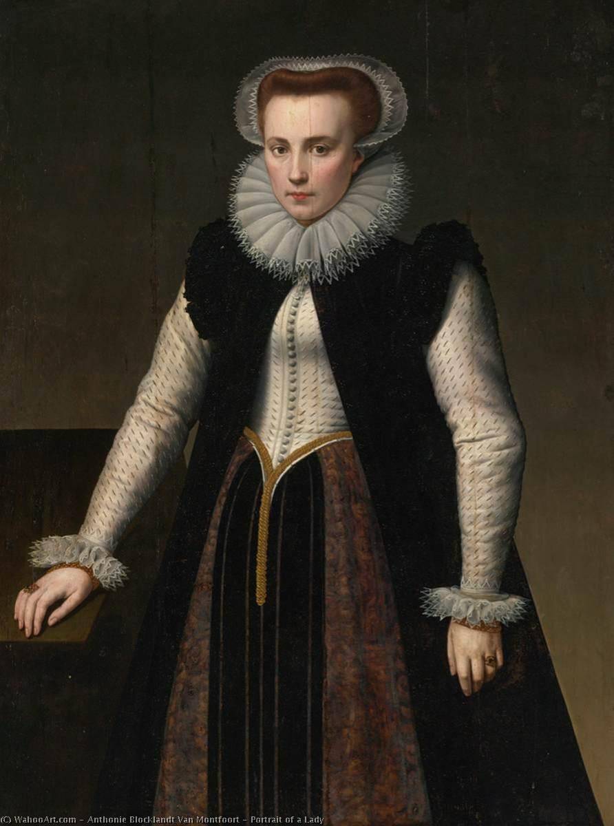 WikiOO.org - Encyclopedia of Fine Arts - Malba, Artwork Anthonie Blocklandt Van Montfoort - Portrait of a Lady