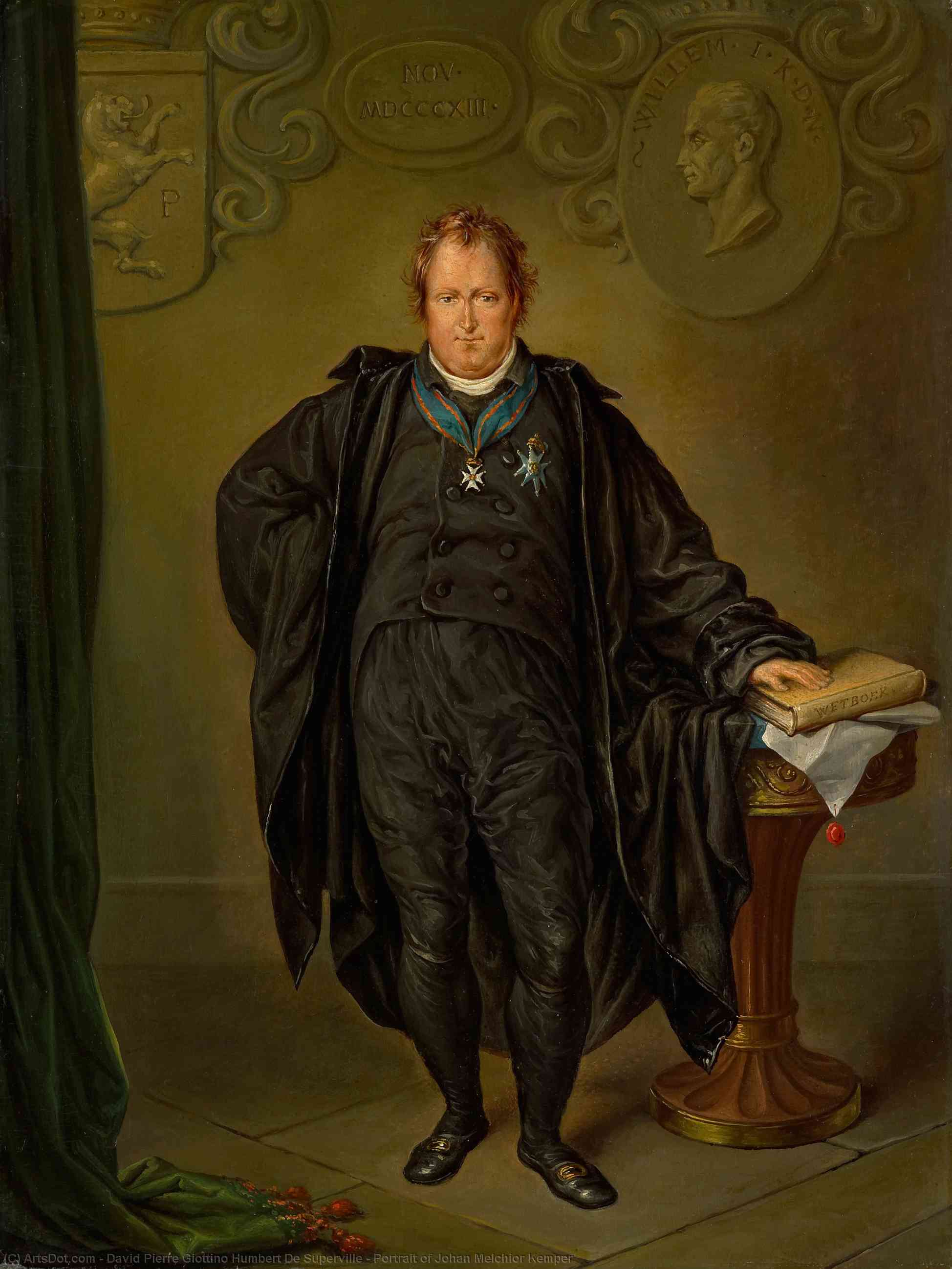 Wikioo.org - สารานุกรมวิจิตรศิลป์ - จิตรกรรม David Pierre Giottino Humbert De Superville - Portrait of Johan Melchior Kemper