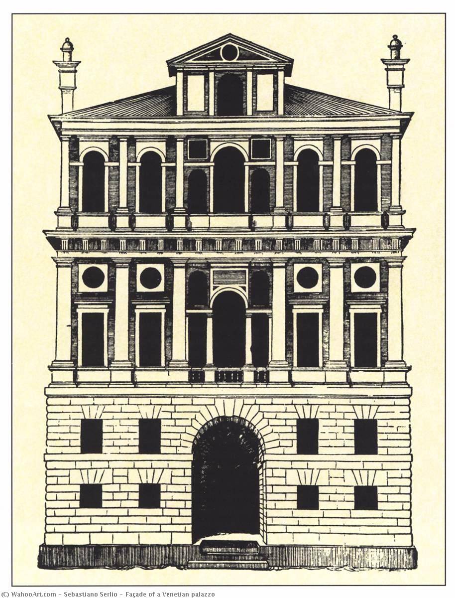 Wikioo.org – L'Encyclopédie des Beaux Arts - Peinture, Oeuvre de Sebastiano Serlio - Façade de une Palazzo venetian