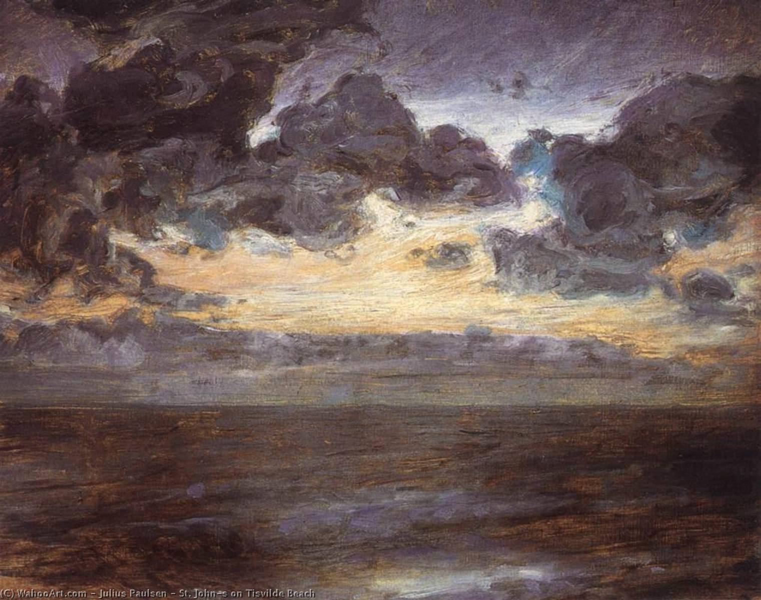 Wikioo.org - The Encyclopedia of Fine Arts - Painting, Artwork by Julius Paulsen - St. John's on Tisvilde Beach