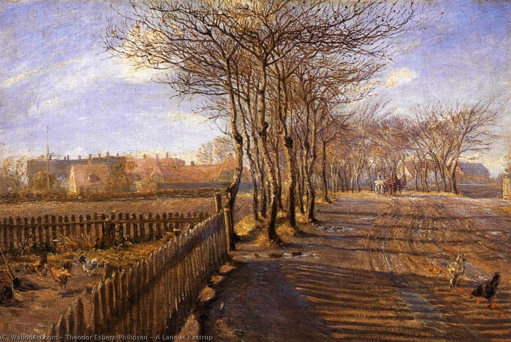 Wikioo.org - The Encyclopedia of Fine Arts - Painting, Artwork by Theodor Esbern Philipsen - A Lane at Kastrup