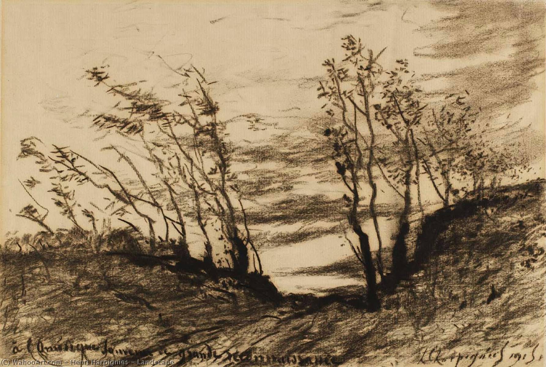 WikiOO.org - Encyclopedia of Fine Arts - Maleri, Artwork Henri-Joseph Harpignies - Landscape