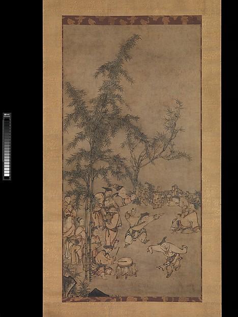 Wikioo.org - The Encyclopedia of Fine Arts - Painting, Artwork by Sesson Shūkei - 竹林七聖図 Seven Sages of the Bamboo Grove