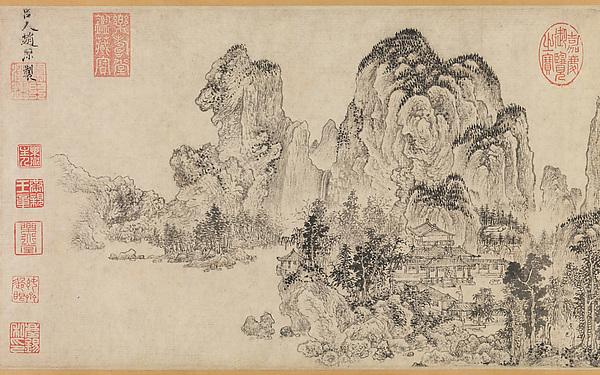 WikiOO.org - Encyclopedia of Fine Arts - Lukisan, Artwork Zhao Yuan - 元 趙原 (元) 倣燕文貴范寬山水圖 卷 Landscape in the Style of Yan Wengui and Fan Kuan