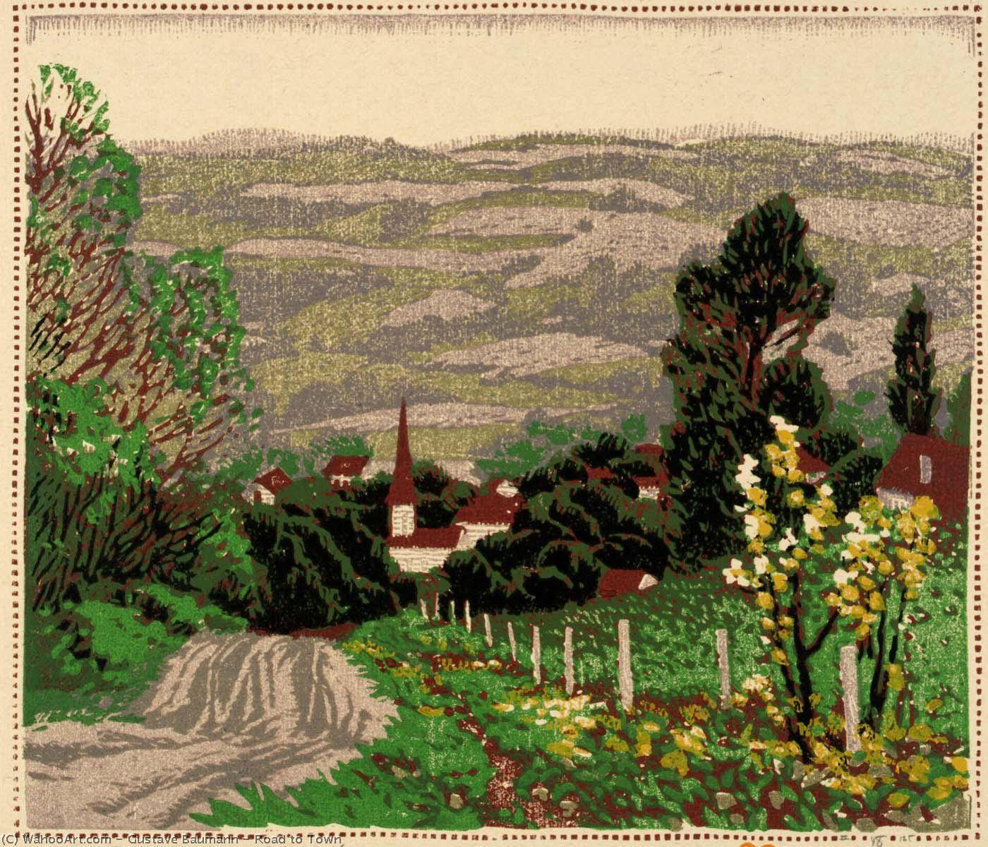 Wikioo.org - The Encyclopedia of Fine Arts - Painting, Artwork by Gustave Baumann - Road to Town
