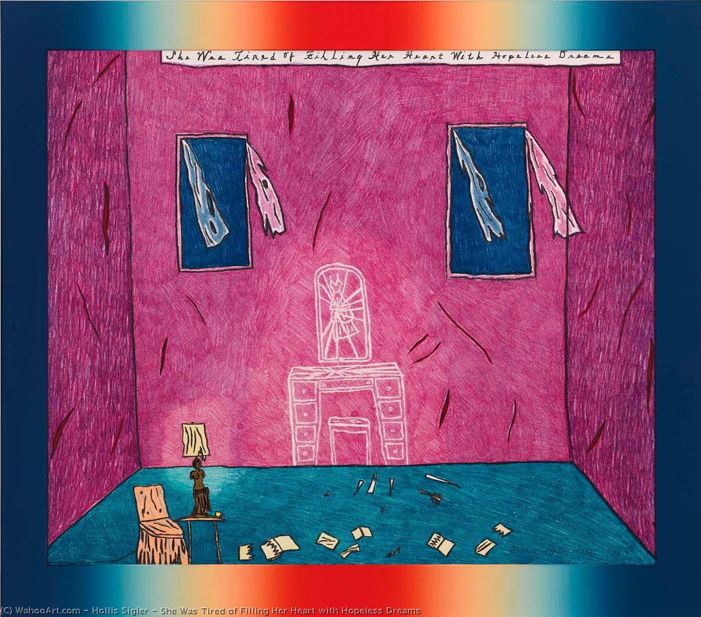WikiOO.org - Enciklopedija likovnih umjetnosti - Slikarstvo, umjetnička djela Hollis Sigler - She Was Tired of Filling Her Heart with Hopeless Dreams