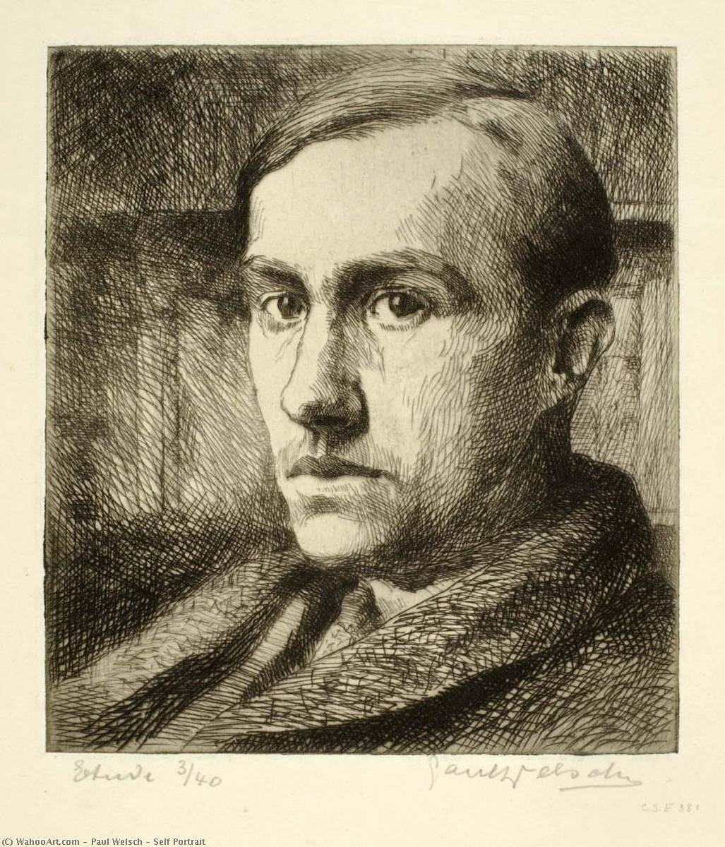 Wikioo.org - Bách khoa toàn thư về mỹ thuật - Vẽ tranh, Tác phẩm nghệ thuật Paul Welsch - Self Portrait