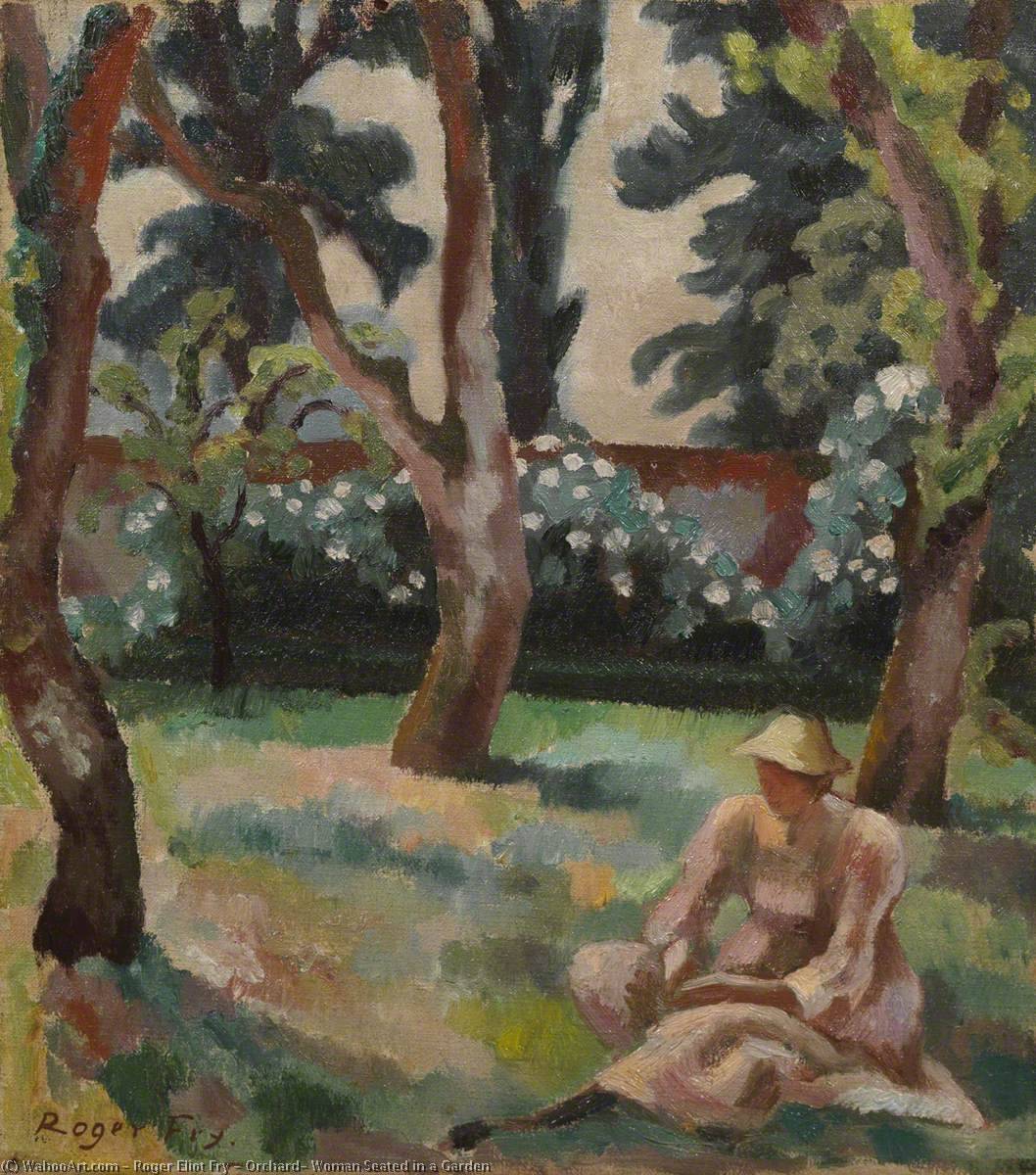 Wikioo.org - The Encyclopedia of Fine Arts - Painting, Artwork by Roger Eliot Fry - Orchard, Woman Seated in a Garden