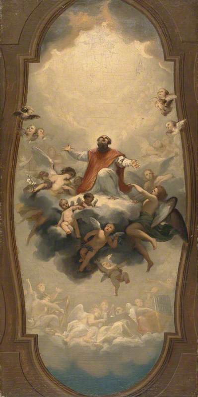 Wikioo.org - The Encyclopedia of Fine Arts - Painting, Artwork by Anton Raphael Mengs - Saint Eusebius Carried to Heaven