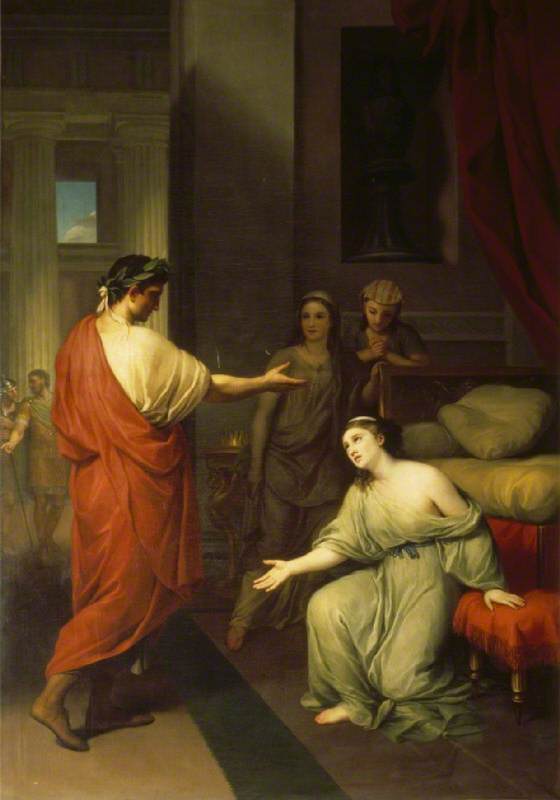 Wikioo.org - The Encyclopedia of Fine Arts - Painting, Artwork by Anton Raphael Mengs - Octavius Caesar (Later the Emperor Augustus), and Cleopatra