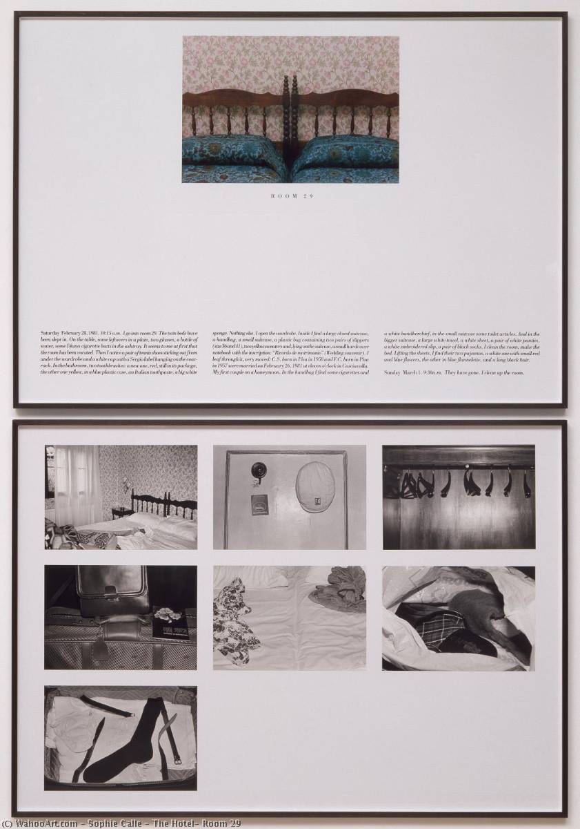 Wikioo.org - The Encyclopedia of Fine Arts - Painting, Artwork by Sophie Calle - The Hotel, Room 29