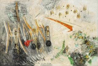 Wikioo.org - The Encyclopedia of Fine Arts - Painting, Artwork by Roberto Matta - The Spherical Roof Around our Tribe (Revolvers)