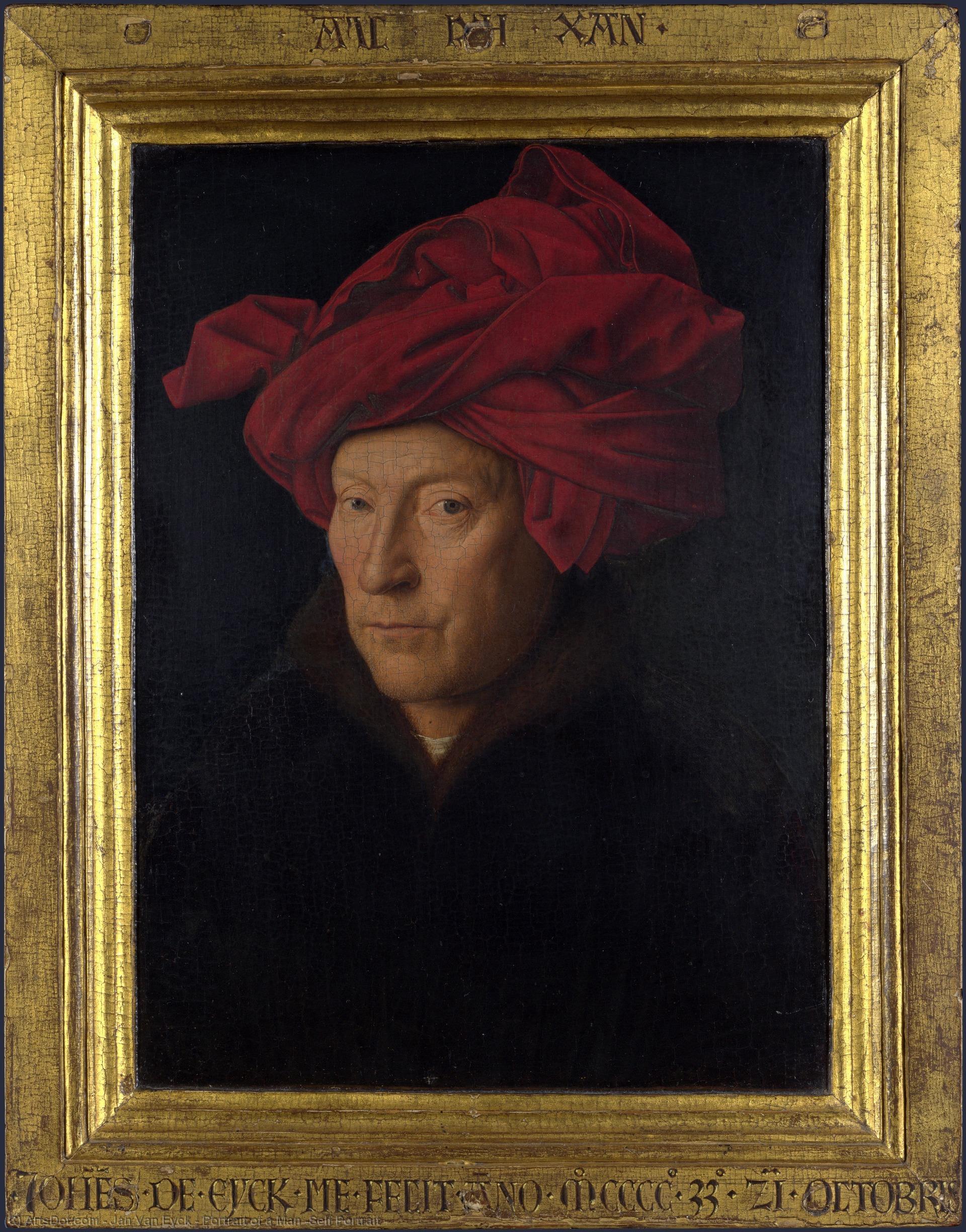 Wikioo.org - The Encyclopedia of Fine Arts - Painting, Artwork by Jan Van Eyck - Portrait of a Man (Self Portrait )