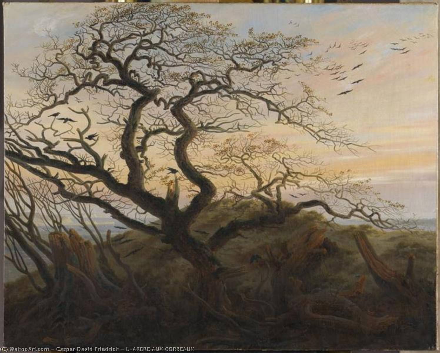 Wikioo.org - The Encyclopedia of Fine Arts - Painting, Artwork by Caspar David Friedrich - L'ARBRE AUX CORBEAUX
