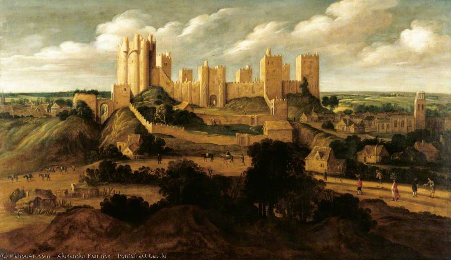 WikiOO.org - Encyclopedia of Fine Arts - Lukisan, Artwork Alexander Keirincx - Pontefract Castle