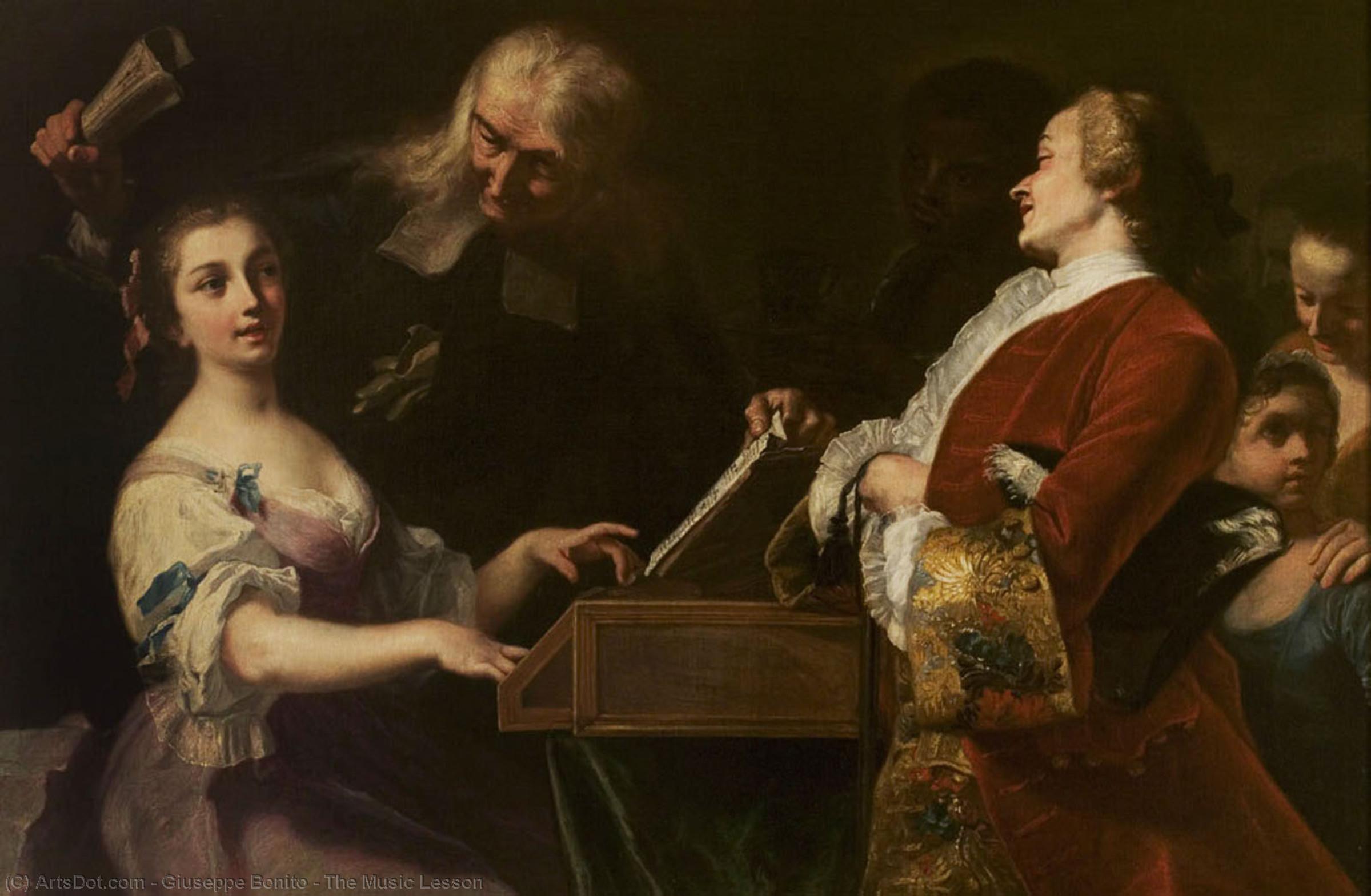 Wikioo.org - The Encyclopedia of Fine Arts - Painting, Artwork by Giuseppe Bonito - The Music Lesson