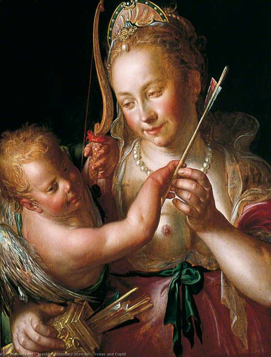Wikioo.org - The Encyclopedia of Fine Arts - Painting, Artwork by Joachim Antonisz Wtewael - Venus and Cupid