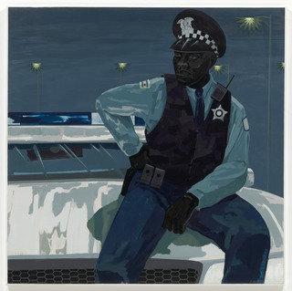 Wikioo.org - The Encyclopedia of Fine Arts - Painting, Artwork by Kerry James Marshall - Untitled (policeman)