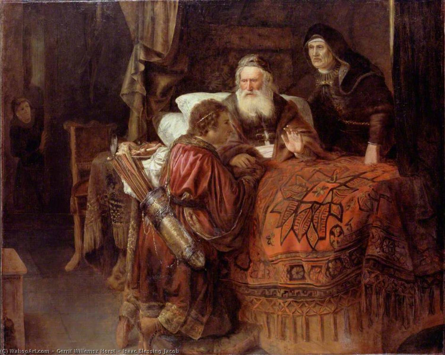Wikioo.org - The Encyclopedia of Fine Arts - Painting, Artwork by Gerrit Willemsz Horst - Isaac Blessing Jacob