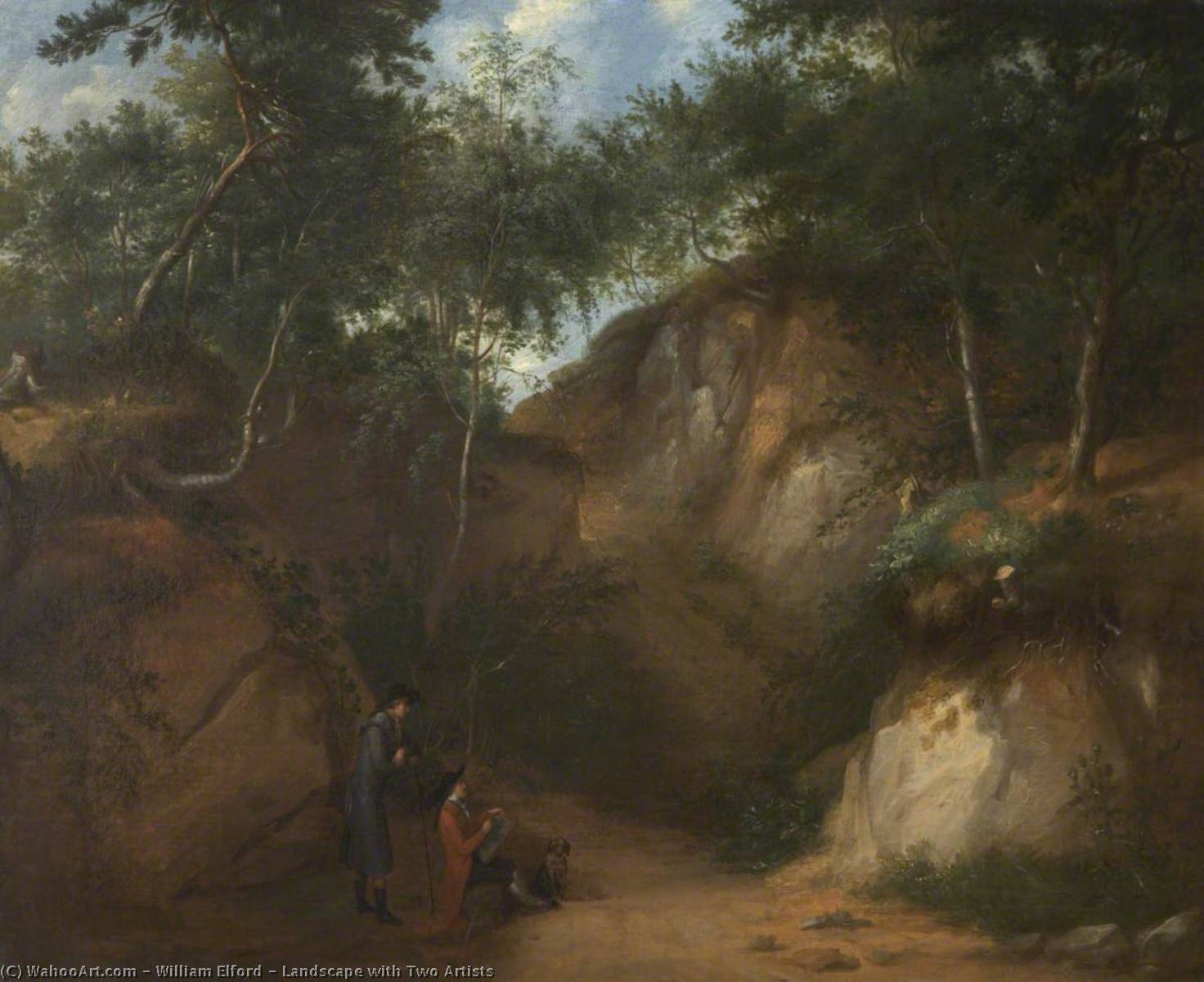 Wikioo.org - The Encyclopedia of Fine Arts - Painting, Artwork by William Elford - Landscape with Two Artists