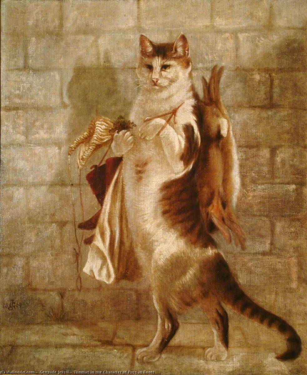 Wikioo.org - The Encyclopedia of Fine Arts - Painting, Artwork by Gertrude Jekyll - Thomas in the Character of Puss in Boots