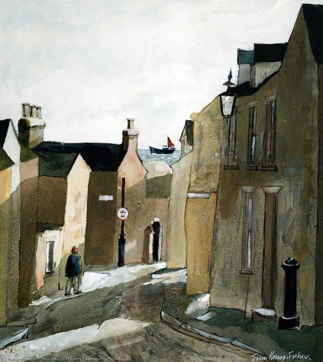 Wikioo.org - The Encyclopedia of Fine Arts - Painting, Artwork by John Knapp Fisher - Cresswell Street, Tenby