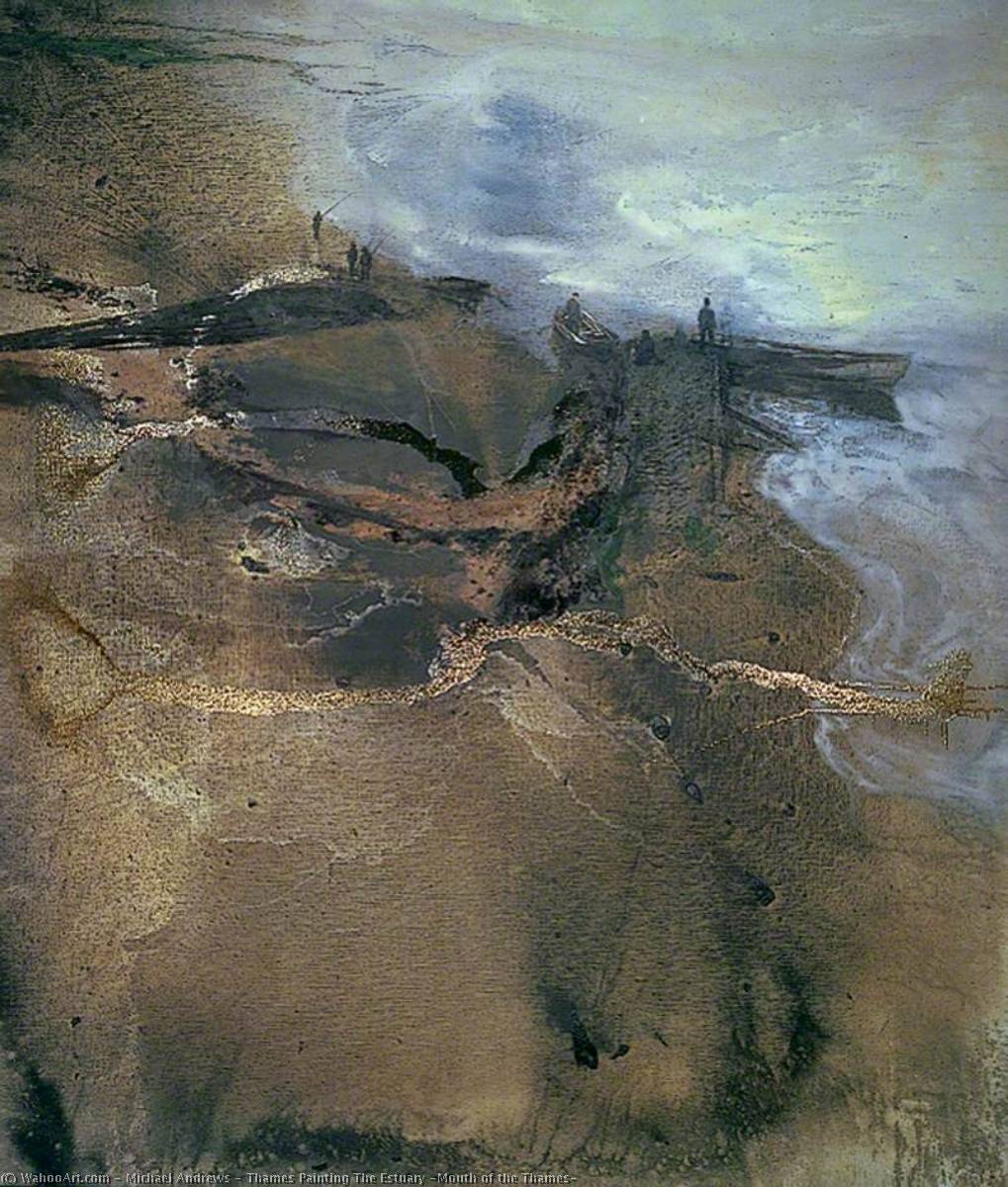 Wikioo.org - The Encyclopedia of Fine Arts - Painting, Artwork by Michael Andrews - Thames Painting The Estuary (Mouth of the Thames)