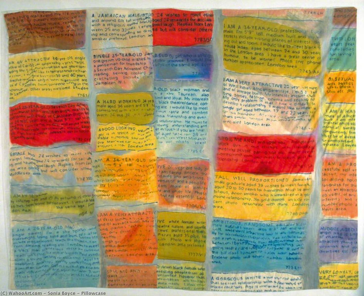 Wikioo.org - The Encyclopedia of Fine Arts - Painting, Artwork by Sonia Boyce - Pillowcase