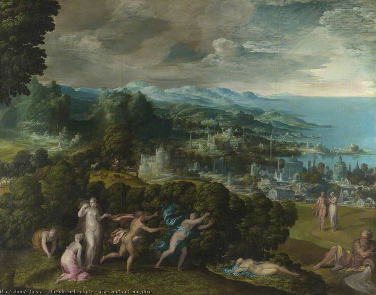 WikiOO.org - Enciklopedija dailės - Tapyba, meno kuriniai Niccolo Dell' Abate - The Death of Eurydice