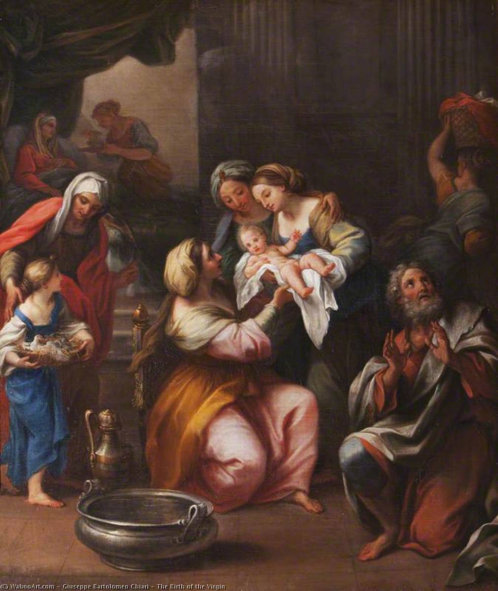 Wikioo.org - The Encyclopedia of Fine Arts - Painting, Artwork by Giuseppe Bartolomeo Chiari - The Birth of the Virgin