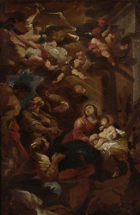 Wikioo.org - The Encyclopedia of Fine Arts - Painting, Artwork by Matteo Bonechi - The Adoration of the Shepherds