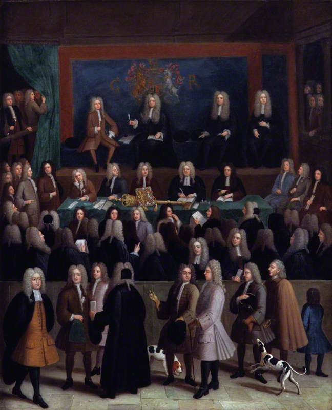 Wikioo.org - The Encyclopedia of Fine Arts - Painting, Artwork by Benjamin Ferrers - The Court of Chancery during the reign of George I