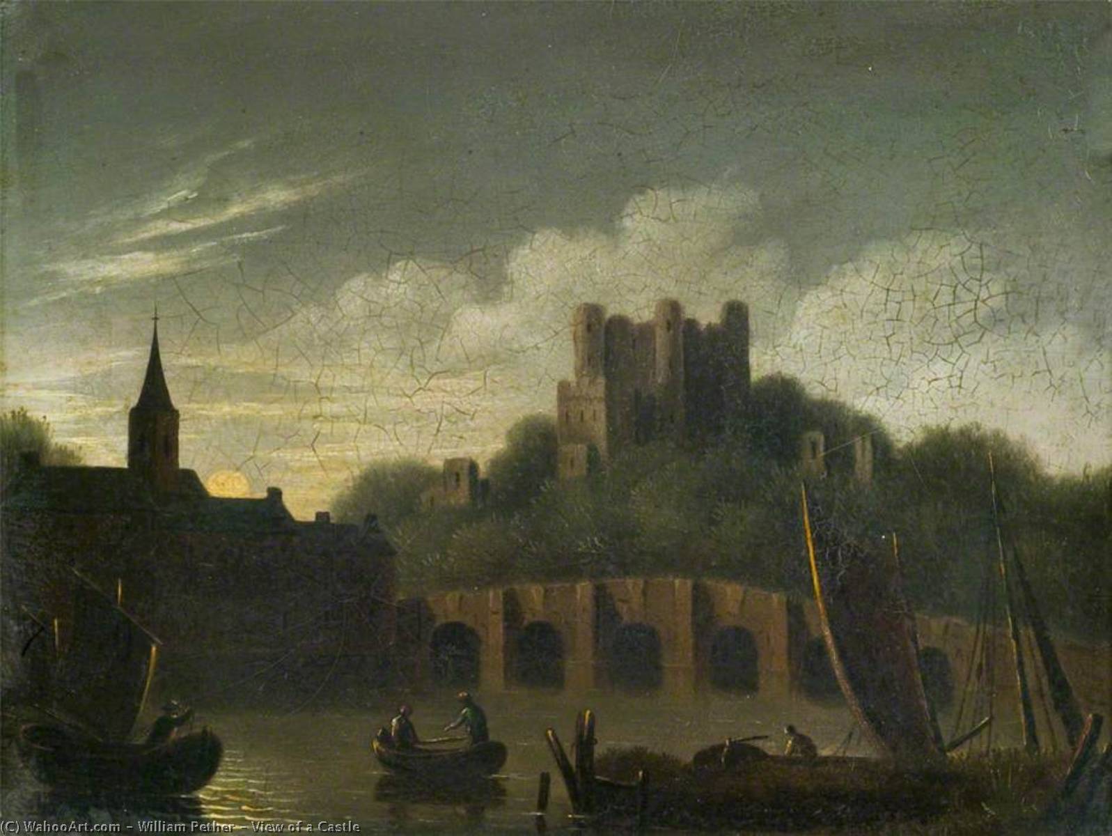 Wikioo.org - The Encyclopedia of Fine Arts - Painting, Artwork by William Pether - View of a Castle