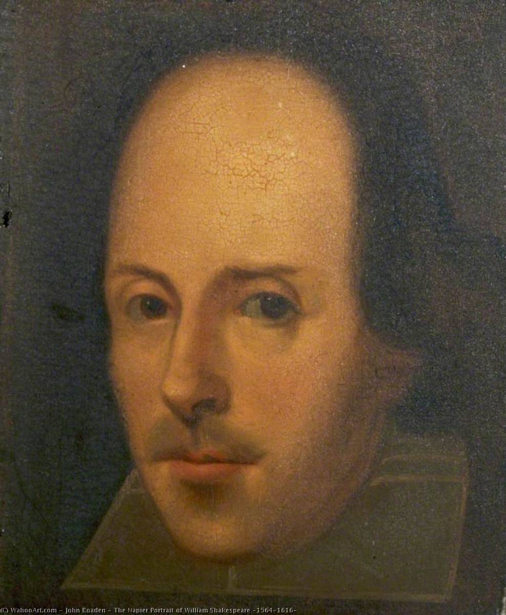 Wikioo.org - The Encyclopedia of Fine Arts - Painting, Artwork by John Boaden - The Napier Portrait of William Shakespeare (1564–1616)