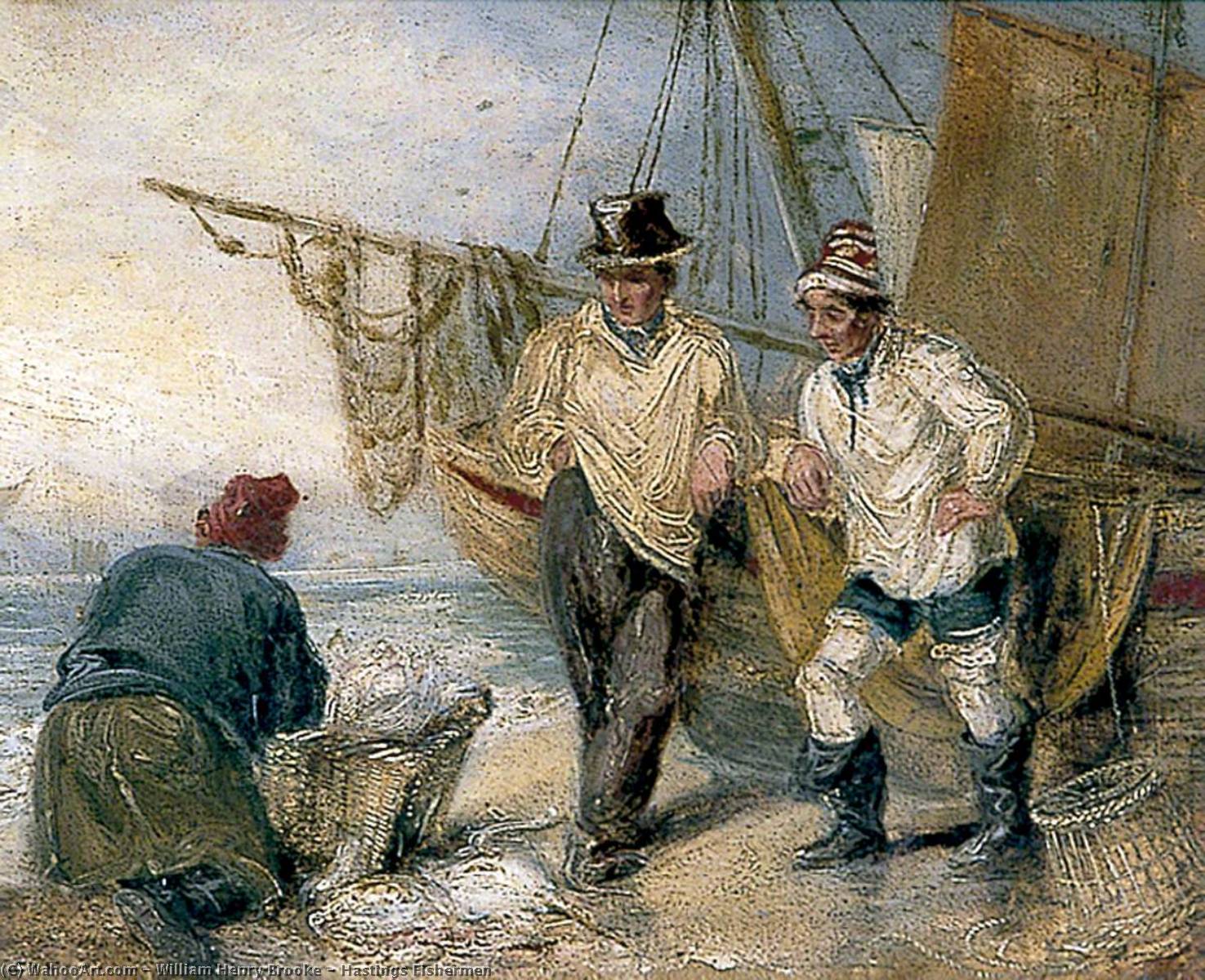 Wikioo.org - The Encyclopedia of Fine Arts - Painting, Artwork by William Henry Brooke - Hastings Fishermen