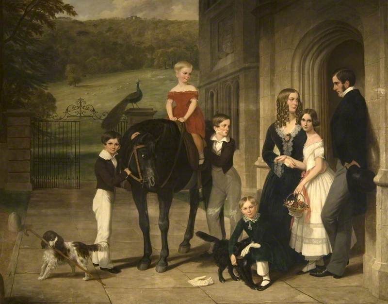 Wikioo.org - The Encyclopedia of Fine Arts - Painting, Artwork by William Beetham - The Reverend Nathaniel Bond (1804–1889), and His Family
