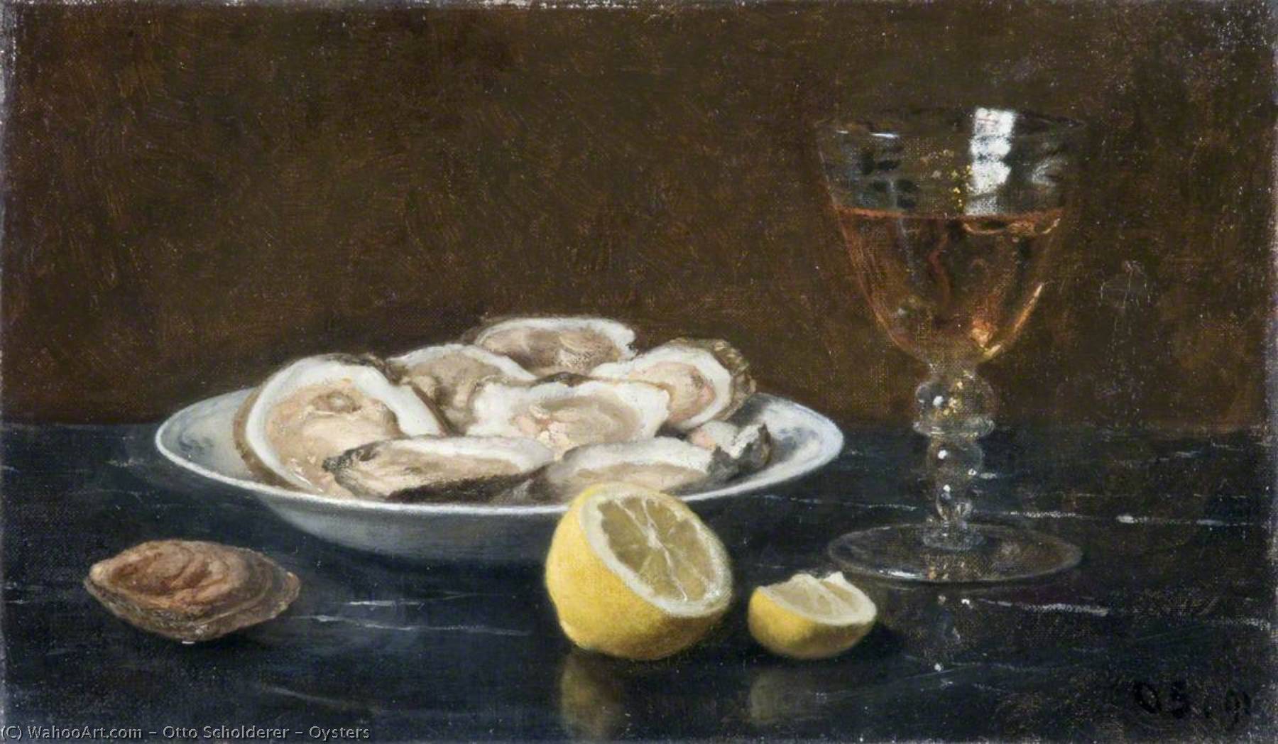 Wikioo.org - The Encyclopedia of Fine Arts - Painting, Artwork by Otto Scholderer - Oysters