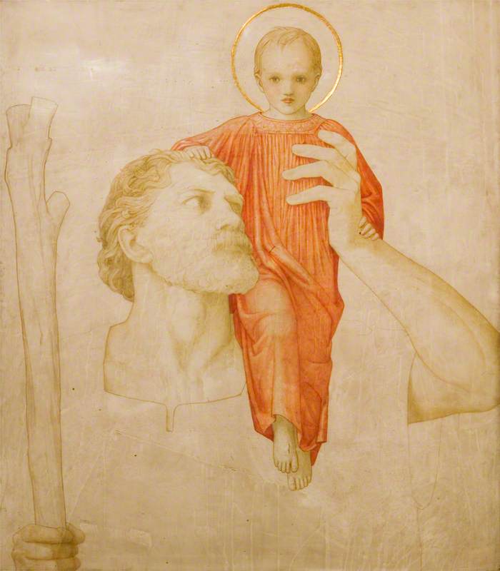 Wikioo.org - The Encyclopedia of Fine Arts - Painting, Artwork by John Dickson Batten - Saint Christopher and the Christ Child