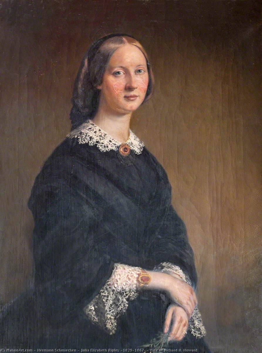 Wikioo.org - The Encyclopedia of Fine Arts - Painting, Artwork by Hermann Schmiechen - Julia Elizabeth Ripley (1829–1867), Wife of Richard H. Howard