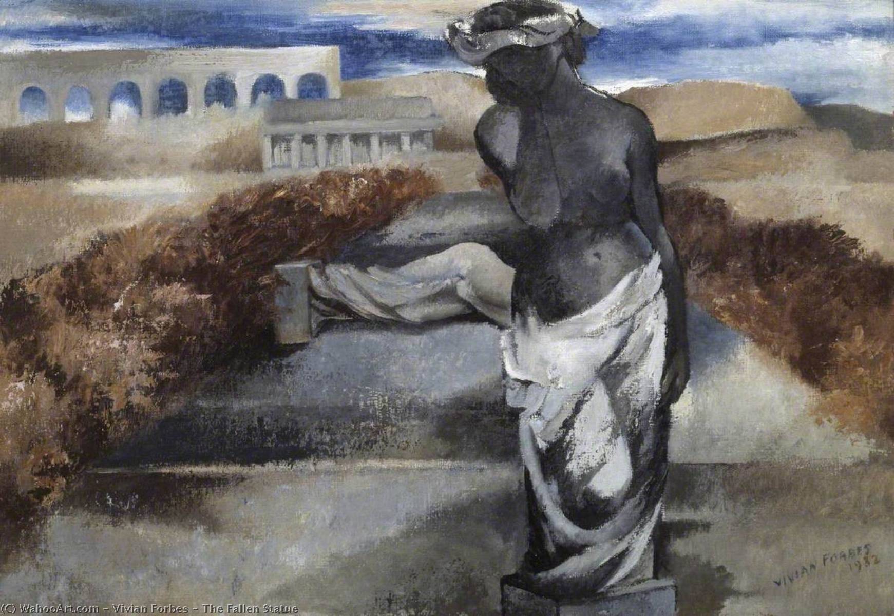 Wikioo.org - The Encyclopedia of Fine Arts - Painting, Artwork by Vivian Forbes - The Fallen Statue