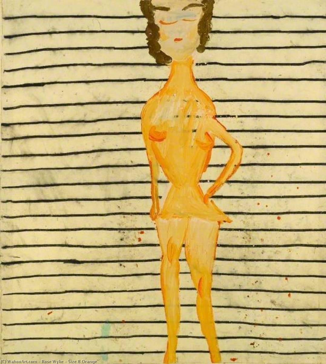 Wikioo.org - The Encyclopedia of Fine Arts - Painting, Artwork by Rose Wylie - Size 8 Orange