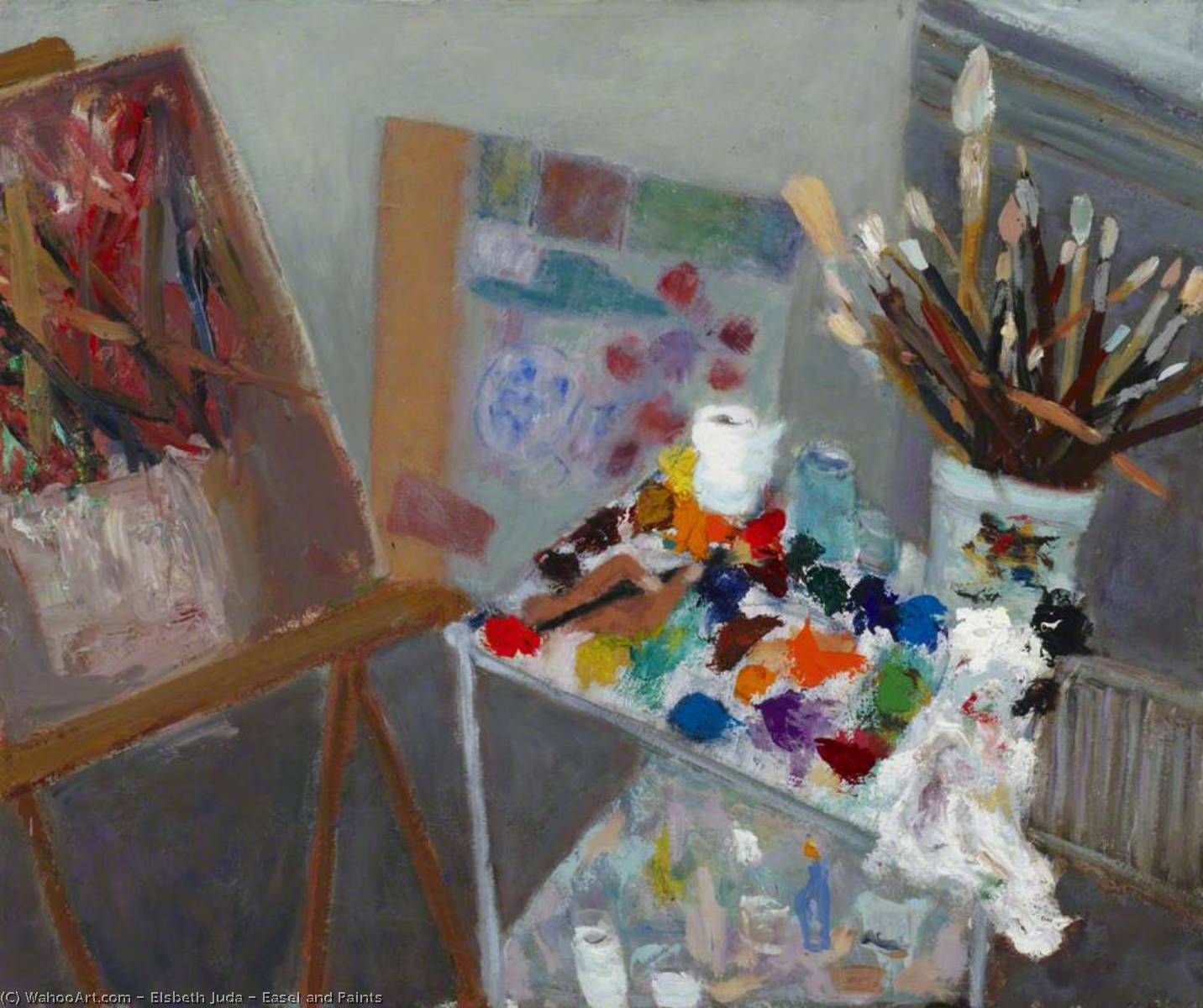 Wikioo.org - The Encyclopedia of Fine Arts - Painting, Artwork by Elsbeth Juda - Easel and Paints