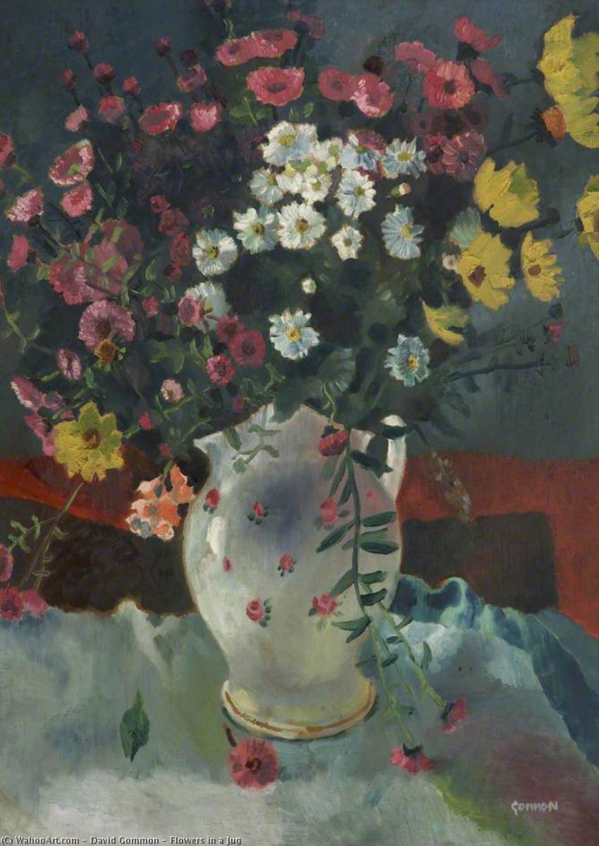 Wikioo.org - The Encyclopedia of Fine Arts - Painting, Artwork by David Gommon - Flowers in a Jug