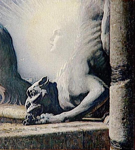 Wikioo.org - The Encyclopedia of Fine Arts - Painting, Artwork by Louis Welden Hawkins - Le Sphinx et la chimère