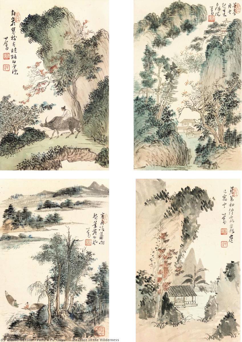 WikiOO.org - Enciclopedia of Fine Arts - Pictura, lucrări de artă Puru ( Pu Xinyu) - Pleasure in the Wilderness