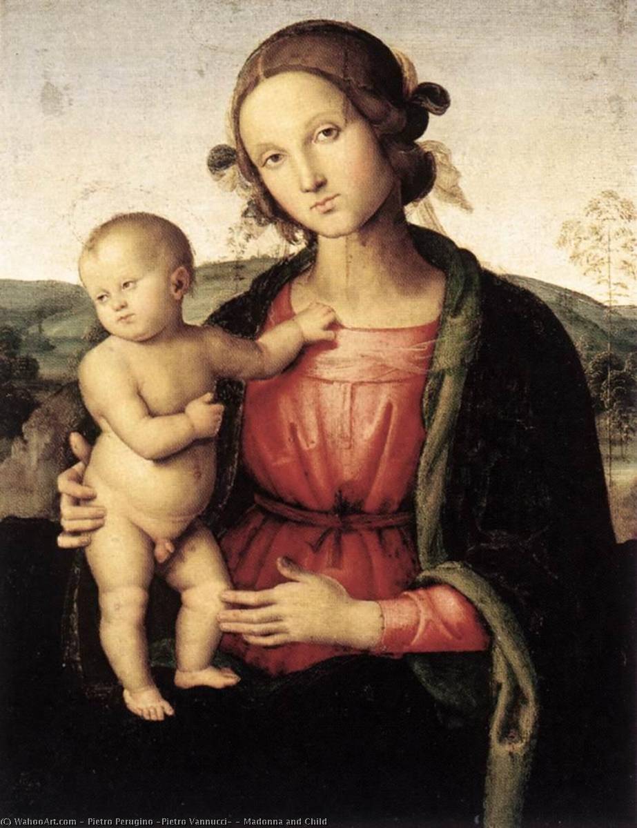 Wikioo.org - สารานุกรมวิจิตรศิลป์ - จิตรกรรม Pietro Perugino (Pietro Vannucci) - Madonna and Child