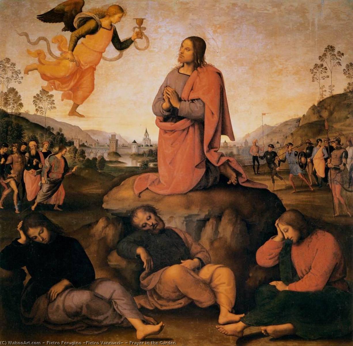 Wikioo.org – La Enciclopedia de las Bellas Artes - Pintura, Obras de arte de Pietro Perugino (Pietro Vannucci) - La oración en el  jardín