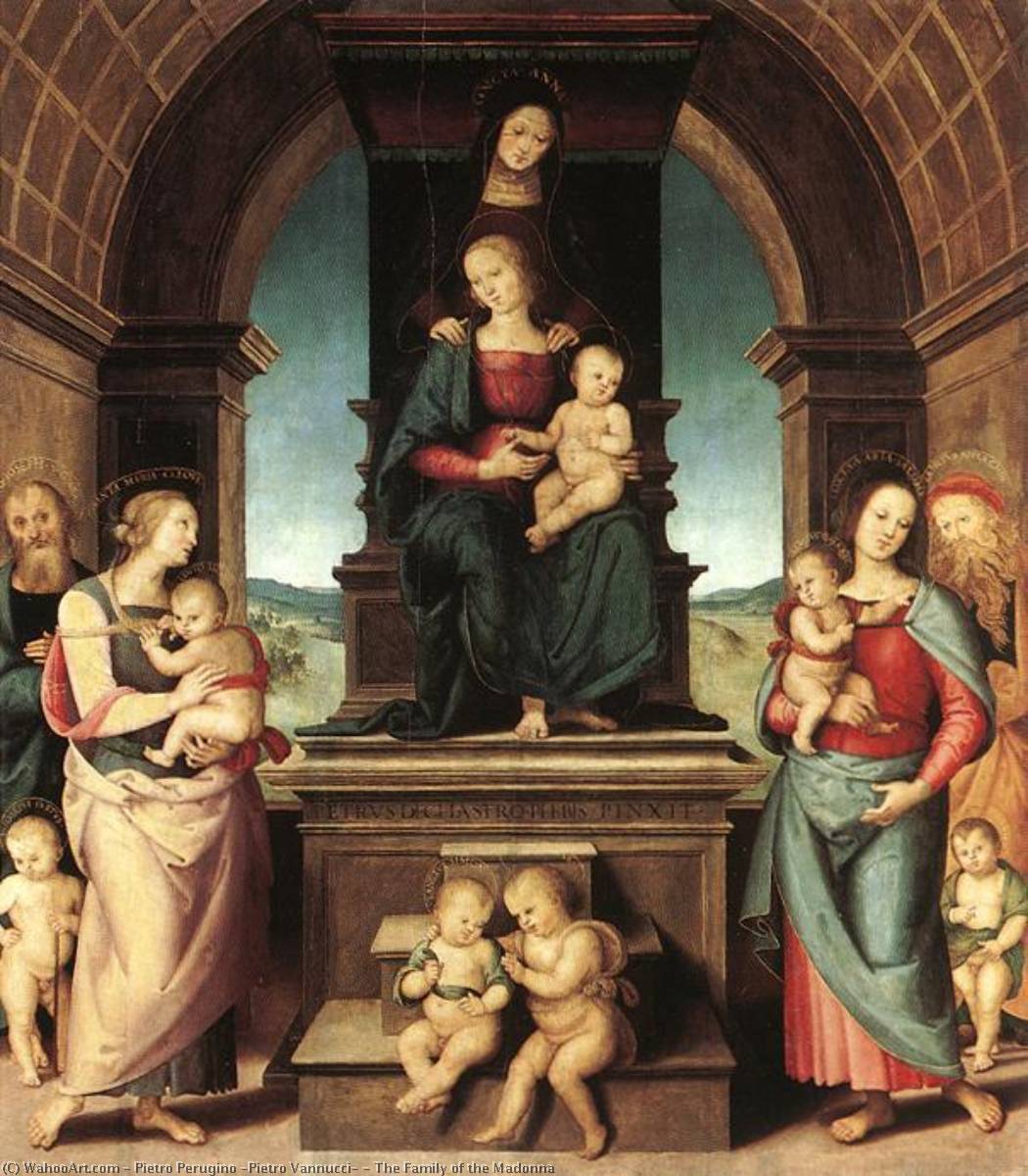Wikioo.org - The Encyclopedia of Fine Arts - Painting, Artwork by Pietro Perugino (Pietro Vannucci) - The Family of the Madonna