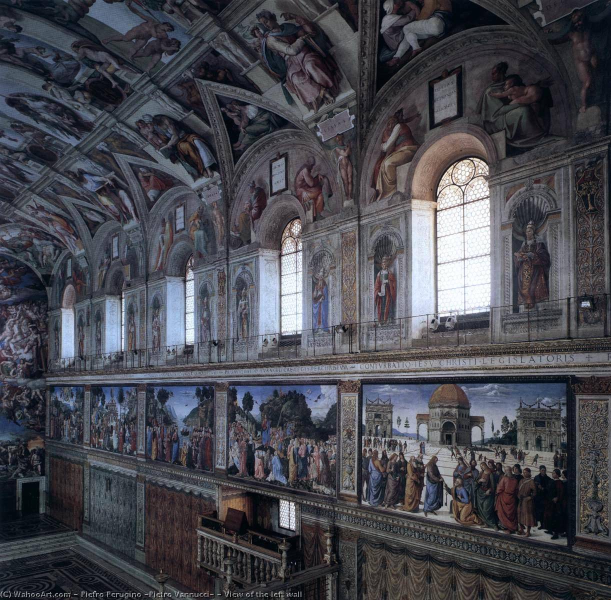 Wikioo.org - The Encyclopedia of Fine Arts - Painting, Artwork by Pietro Perugino (Pietro Vannucci) - View of the left wall